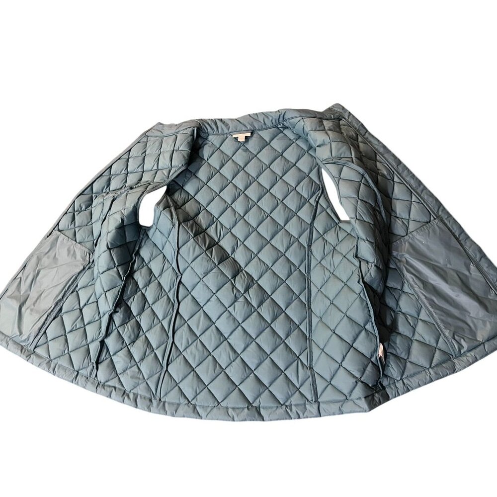 J Jill Down Puffer Vest Womens L Blue Quilted Zip Front Pockets Used - Picture 6 of 15